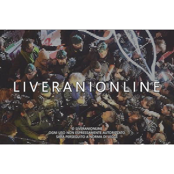 Festival Sanremo Nella foto: Beppe Grillo fa comizio all\'Ariston Prima Sereata 64mo Festival della Canzone Italiana di Sanremo 18 febbraio 2014 ©gazzaniga/AGENZIA ALDO LIVERANI SAS