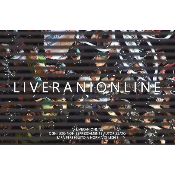 Festival Sanremo Nella foto: Beppe Grillo fa comizio all\'Ariston Prima Sereata 64mo Festival della Canzone Italiana di Sanremo 18 febbraio 2014 ©gazzaniga/AGENZIA ALDO LIVERANI SAS