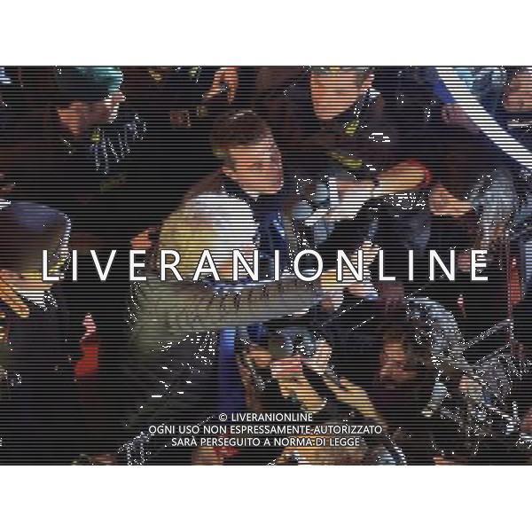 Festival Sanremo Nella foto: Beppe Grillo fa comizio all\'Ariston Prima Sereata 64mo Festival della Canzone Italiana di Sanremo 18 febbraio 2014 ©gazzaniga/AGENZIA ALDO LIVERANI SAS