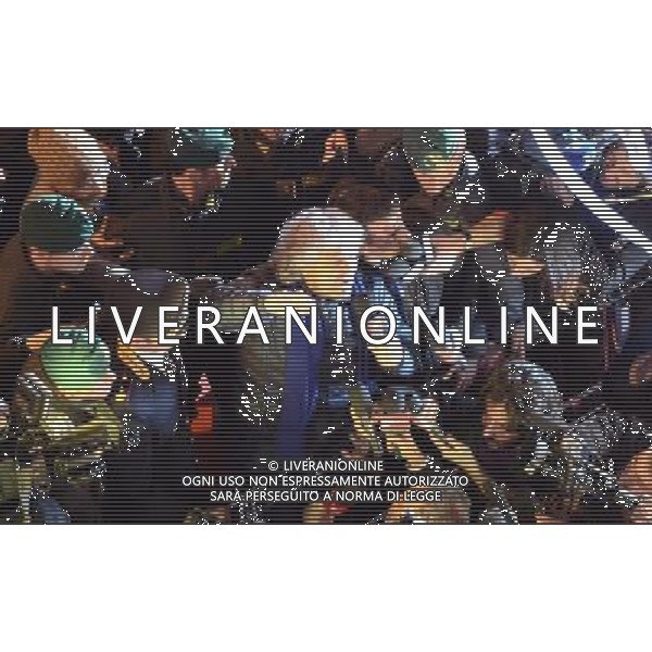 Festival Sanremo Nella foto: Beppe Grillo fa comizio all\'Ariston Prima Sereata 64mo Festival della Canzone Italiana di Sanremo 18 febbraio 2014 ©gazzaniga/AGENZIA ALDO LIVERANI SAS