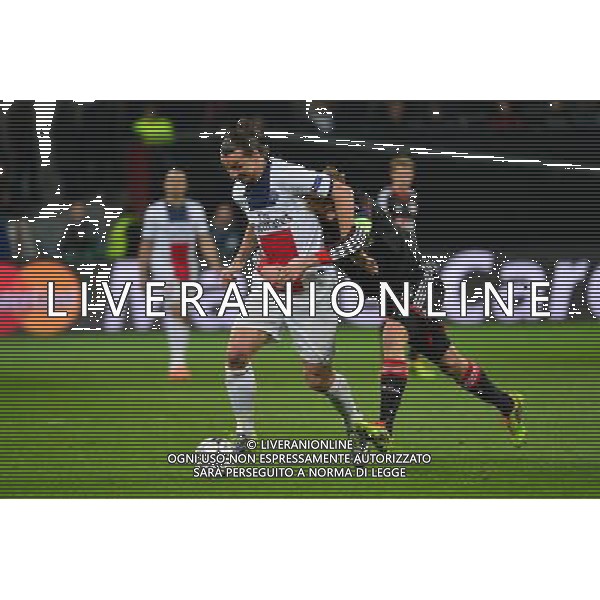 Zlatan IBRAHIMOVIC / Simon ROLFES - 18.02.2014 - Bayer Leverkusen / Paris Saint Germain - 1/8emeFinale Aller Ligue des Champions - Photo : Dave Winter / Icon Sport AG ALDO LIVERANI SAS ONLY ITALY