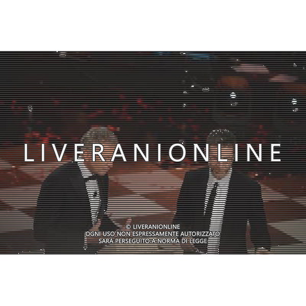 Festival di Sanremo Nella foto: Fabio fazio e prof. Luigi Naldini Prima Serata 64mo Festival della Canzone Italiana di Sanremo 18 febbraio 2014 ©gazzaniga/AGENZIA ALDO LIVERANI SAS