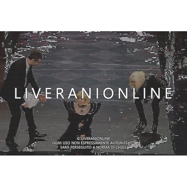 Festival di Sanremo Nella foto: Fazio Fazio,Luciano Littizzetto,Raffaella Carra\' Prima Serata 64mo Festival della Canzone Italiana di Sanremo 18 febbraio 2014 ©gazzaniga/AGENZIA ALDO LIVERANI SAS