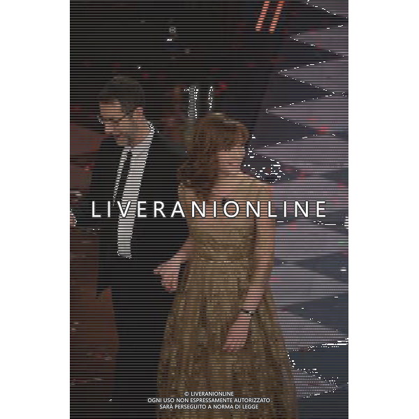 Festival di Sanremo Nella foto: Cristiana Capotondi con Fabio fazio Prima Serata 64mo Festival della Canzone Italiana di Sanremo 18 febbraio 2014 ©gazzaniga/AGENZIA ALDO LIVERANI SAS