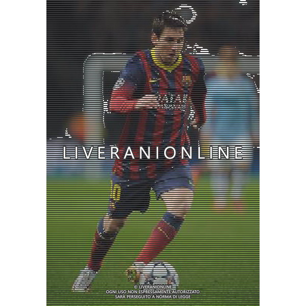 LIONEL MESSI BARCELONA FC MANCHESTER CITY V BARCELONA FC, CHAMPIONS LEAGUE ETIHAD STADIUM, MANCHESTER, ENGLAND 18 February 2014 GAT78679 MANCHESTER CITY V BARCELONA FC CHAMPIONS LEAGUE 1ST LEG 18/02/14 WARNING! This Photograph May Only Be Used For Newspaper And/Or Magazine Editorial Purposes. May Not Be Used For Publications Involving 1 player, 1 Club Or 1 Competition Without Written Authorisation From Football DataCo Ltd. For Any Queries, Please Contact Football DataCo Ltd on +44 (0) 207 864 9121 AG ALDO LIVERANI SAS ONLY ITALY