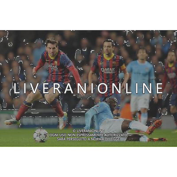 LIONEL MESSI \' YAYA TOURE MANCHESTER CITY V BARCELONA FC MANCHESTER CITY V BARCELONA FC, CHAMPIONS LEAGUE ETIHAD STADIUM, MANCHESTER, ENGLAND 18 February 2014 GAT78690 CHAMPIONS LEAGUE 1ST LEG 18/02/14 WARNING! This Photograph May Only Be Used For Newspaper And/Or Magazine Editorial Purposes. May Not Be Used For Publications Involving 1 player, 1 Club Or 1 Competition Without Written Authorisation From Football DataCo Ltd. For Any Queries, Please Contact Football DataCo Ltd on +44 (0) 207 864 9121 AG ALDO LIVERANI SAS ONLY ITALY