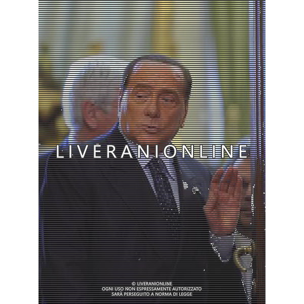 Roma - 19/02/2014 - Montecitorio - Sala Aldo Moro - Consultazioni del Presidente del consiglio designato - nella foto: Silvio Berlusconi esce dalla stanza dopo il colloquio con Matteo Renzi / Ph. Fabrizio Corradetti - Ag. Aldo Liverani Sas
