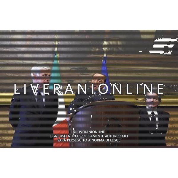 Roma - 19/02/2014 - Montecitorio - Sala Aldo Moro - Consultazioni del Presidente del consiglio designato - nella foto: Paolo Romani Silvio Berlusconi e Renato Brunetta / Ph. Fabrizio Corradetti - Ag. Aldo Liverani Sas