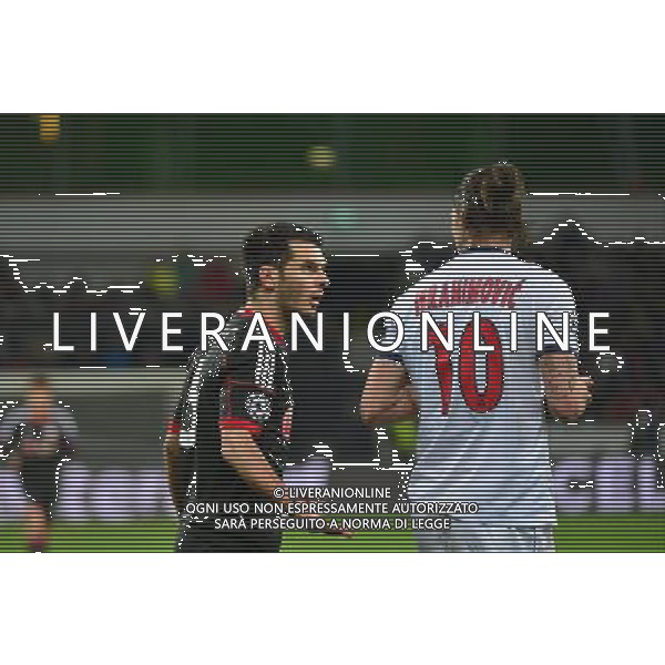 Emir SPAHIC / Zlatan IBRAHIMOVIC - 18.02.2014 - Bayer Leverkusen / Paris Saint Germain - 1/8emeFinale Aller Ligue des Champions - Photo : Dave Winter / Icon Sport AG ALDO LIVERANI SAS ONLY ITALY
