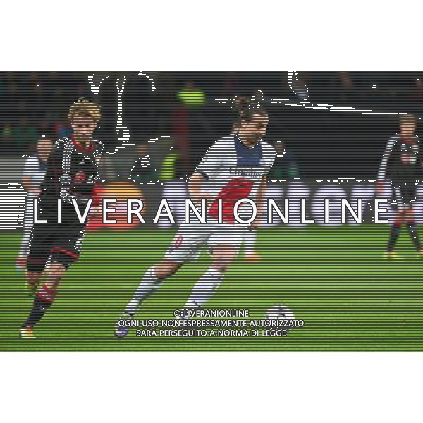 Zlatan IBRAHIMOVIC / Simon ROLFES - 18.02.2014 - Bayer Leverkusen / Paris Saint Germain - 1/8emeFinale Aller Ligue des Champions - Photo : Dave Winter / Icon Sport AG ALDO LIVERANI SAS ONLY ITALY