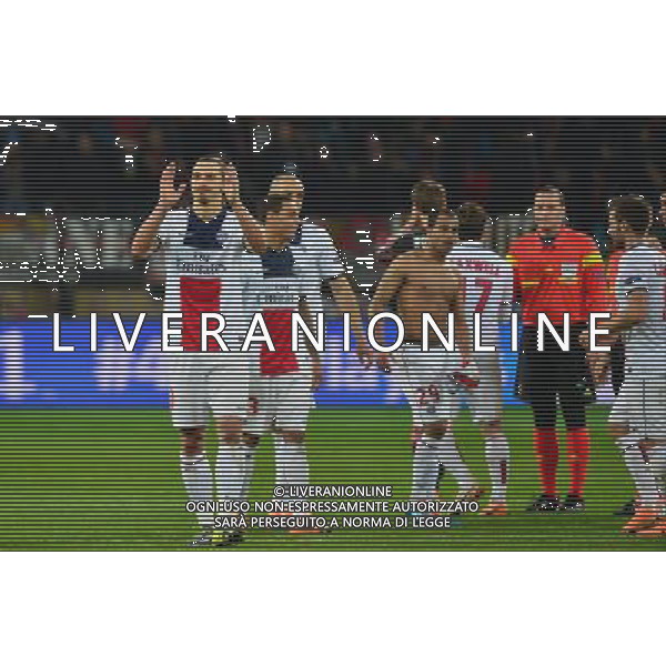 Joie PSG - 18.02.2014 - Bayer Leverkusen / Paris Saint Germain - 1/8emeFinale Aller Ligue des Champions - Photo : Dave Winter / Icon Sport AG ALDO LIVERANI SAS ONLY ITALY