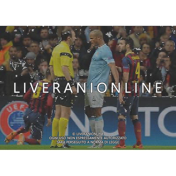 JONAS ERIKSSON \' VINCENT KOMPANY MANCHESTER CITY V BARCELONA FC MANCHESTER CITY V BARCELONA FC, CHAMPIONS LEAGUE ETIHAD STADIUM, MANCHESTER, ENGLAND 18 February 2014 GAT78740 CHAMPIONS LEAGUE 1ST LEG 18/02/14 WARNING! This Photograph May Only Be Used For Newspaper And/Or Magazine Editorial Purposes. May Not Be Used For Publications Involving 1 player, 1 Club Or 1 Competition Without Written Authorisation From Football DataCo Ltd. For Any Queries, Please Contact Football DataCo Ltd on +44 (0) 207 864 9121 AG ALDO LIVERANI SAS ONLY ITALY