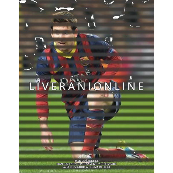 LIONEL MESSI BARCELONA FC MANCHESTER CITY V BARCELONA FC, CHAMPIONS LEAGUE ETIHAD STADIUM, MANCHESTER, ENGLAND 18 February 2014 GAT78723 MANCHESTER CITY V BARCELONA FC CHAMPIONS LEAGUE 1ST LEG 18/02/14 WARNING! This Photograph May Only Be Used For Newspaper And/Or Magazine Editorial Purposes. May Not Be Used For Publications Involving 1 player, 1 Club Or 1 Competition Without Written Authorisation From Football DataCo Ltd. For Any Queries, Please Contact Football DataCo Ltd on +44 (0) 207 864 9121 AG ALDO LIVERANI SAS ONLY ITALY