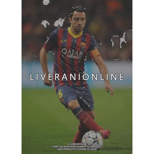 XAVI BARCELONA FC MANCHESTER CITY V BARCELONA FC, CHAMPIONS LEAGUE ETIHAD STADIUM, MANCHESTER, ENGLAND 18 February 2014 GAT78712 MANCHESTER CITY V BARCELONA FC CHAMPIONS LEAGUE 1ST LEG 18/02/14 WARNING! This Photograph May Only Be Used For Newspaper And/Or Magazine Editorial Purposes. May Not Be Used For Publications Involving 1 player, 1 Club Or 1 Competition Without Written Authorisation From Football DataCo Ltd. For Any Queries, Please Contact Football DataCo Ltd on +44 (0) 207 864 9121 AG ALDO LIVERANI SAS ONLY ITALY