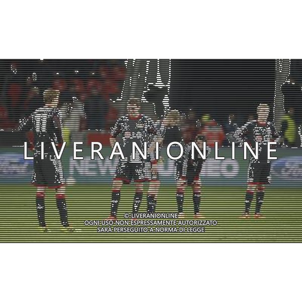 Championsleague, Bayer Leverkusen vs. Paris St. Germain, 18.02.14 Stefan Kie ling (Leverkusen), Stefan Reinartz (Leverkusen), Lars Bender (Leverkusen), Gonzalo Castro (Leverkusen) und Julian Brandt (Leverkusen) ent‰uscht nach der Niederlage gegen Paris St. Germain Hasan Bratic;Koblenzerstr.3;56412 Nentershausen;Tel.:0172-2733357; hb-press-agency@t-online.de;http://www.uptodate-bildagentur.de; Veroeffentlichung gem. AGB - Stand 09.2006; Foto ist Honorarpflichtig zzgl. 7% Ust.; Steuer-Nr.: 30 807 6032 6;Finanzamt Montabaur; Nassauische Sparkasse Nentershausen; Konto 828017896, BLZ 510 500 15;SWIFT-BIC: NASS DE 55;IBAN: DE69 5105 0015 0828 0178 96; Belegexemplar erforderlich! AG ALDO LIVERANI SAS ONLY ITALY