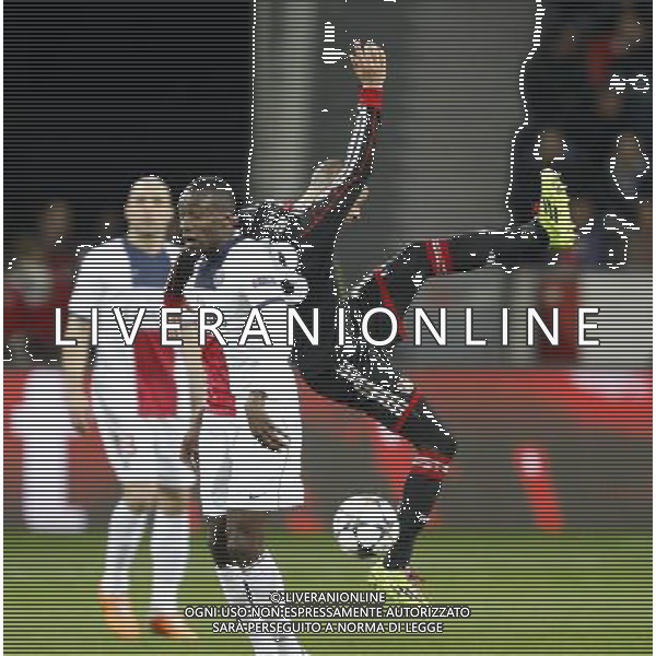 Championsleague, Bayer Leverkusen vs. Paris St. Germain, 18.02.14 Sidney Sam (Leverkusen) gegen Blaise Matuidi (Paris) Hasan Bratic;Koblenzerstr.3;56412 Nentershausen;Tel.:0172-2733357; hb-press-agency@t-online.de;http://www.uptodate-bildagentur.de; Veroeffentlichung gem. AGB - Stand 09.2006; Foto ist Honorarpflichtig zzgl. 7% Ust.; Steuer-Nr.: 30 807 6032 6;Finanzamt Montabaur; Nassauische Sparkasse Nentershausen; Konto 828017896, BLZ 510 500 15;SWIFT-BIC: NASS DE 55;IBAN: DE69 5105 0015 0828 0178 96; Belegexemplar erforderlich! AG ALDO LIVERANI SAS ONLY ITALY