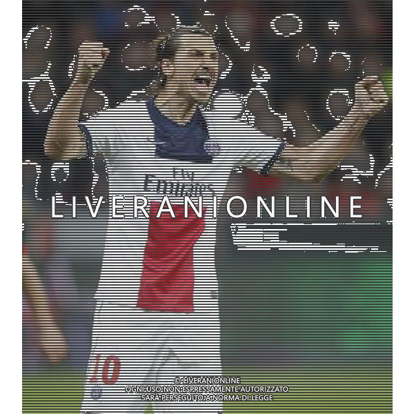 Championsleague, Bayer Leverkusen vs. Paris St. Germain, 18.02.14 Zlatan Ibrahimovic (Paris) jubelt ¸ber sein Tor zum 2:0 Hasan Bratic;Koblenzerstr.3;56412 Nentershausen;Tel.:0172-2733357; hb-press-agency@t-online.de;http://www.uptodate-bildagentur.de; Veroeffentlichung gem. AGB - Stand 09.2006; Foto ist Honorarpflichtig zzgl. 7% Ust.; Steuer-Nr.: 30 807 6032 6;Finanzamt Montabaur; Nassauische Sparkasse Nentershausen; Konto 828017896, BLZ 510 500 15;SWIFT-BIC: NASS DE 55;IBAN: DE69 5105 0015 0828 0178 96; Belegexemplar erforderlich! AG ALDO LIVERANI SAS ONLY ITALY