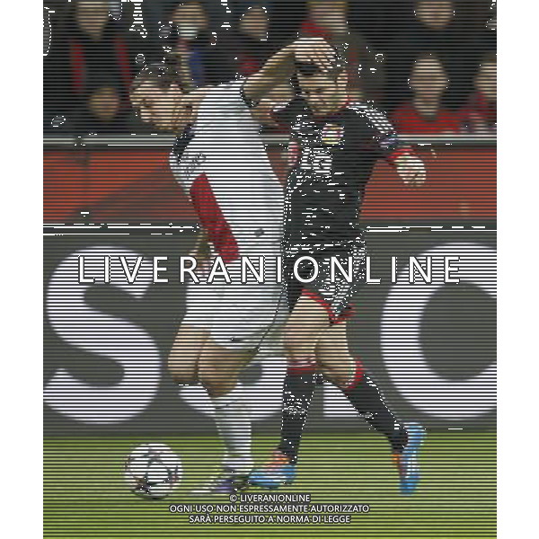 Championsleague, Bayer Leverkusen vs. Paris St. Germain, 18.02.14 Emir Spahic (Leverkusen) gegen Zlatan Ibrahimovic (Paris) Hasan Bratic;Koblenzerstr.3;56412 Nentershausen;Tel.:0172-2733357; hb-press-agency@t-online.de;http://www.uptodate-bildagentur.de; Veroeffentlichung gem. AGB - Stand 09.2006; Foto ist Honorarpflichtig zzgl. 7% Ust.; Steuer-Nr.: 30 807 6032 6;Finanzamt Montabaur; Nassauische Sparkasse Nentershausen; Konto 828017896, BLZ 510 500 15;SWIFT-BIC: NASS DE 55;IBAN: DE69 5105 0015 0828 0178 96; Belegexemplar erforderlich! AG ALDO LIVERANI SAS ONLY ITALY