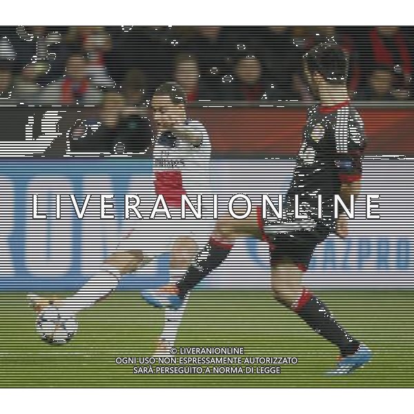 Championsleague, Bayer Leverkusen vs. Paris St. Germain, 18.02.14 Emir Spahic (Leverkusen) gegen Gregory van der Wiel (Paris) Hasan Bratic;Koblenzerstr.3;56412 Nentershausen;Tel.:0172-2733357; hb-press-agency@t-online.de;http://www.uptodate-bildagentur.de; Veroeffentlichung gem. AGB - Stand 09.2006; Foto ist Honorarpflichtig zzgl. 7% Ust.; Steuer-Nr.: 30 807 6032 6;Finanzamt Montabaur; Nassauische Sparkasse Nentershausen; Konto 828017896, BLZ 510 500 15;SWIFT-BIC: NASS DE 55;IBAN: DE69 5105 0015 0828 0178 96; Belegexemplar erforderlich! AG ALDO LIVERANI SAS ONLY ITALY