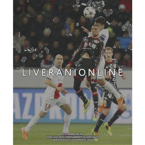 Championsleague, Bayer Leverkusen vs. Paris St. Germain, 18.02.14 Sidney Sam (Leverkusen) gegen Thiago Silva (Paris) Hasan Bratic;Koblenzerstr.3;56412 Nentershausen;Tel.:0172-2733357; hb-press-agency@t-online.de;http://www.uptodate-bildagentur.de; Veroeffentlichung gem. AGB - Stand 09.2006; Foto ist Honorarpflichtig zzgl. 7% Ust.; Steuer-Nr.: 30 807 6032 6;Finanzamt Montabaur; Nassauische Sparkasse Nentershausen; Konto 828017896, BLZ 510 500 15;SWIFT-BIC: NASS DE 55;IBAN: DE69 5105 0015 0828 0178 96; Belegexemplar erforderlich! AG ALDO LIVERANI SAS ONLY ITALY