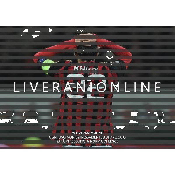 UEFA Champions League 2013/2014 Ottavi di Finale Andata Milano - 19.02.2014 Milan-Atletico Madrid Nella Foto:rabbia kaka\' dopo l\'occasione mancata /Ph.Vitez-Ag. Aldo Liverani