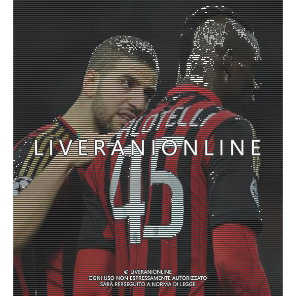 UEFA Champions League 2013/2014 Ottavi di Finale Andata Milano - 19.02.2014 Milan-Atletico Madrid Nella Foto:taarabt balotelli /Ph.Vitez-Ag. Aldo Liverani