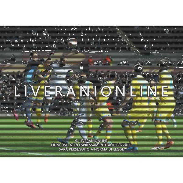 Napoli\'s Rafael clears from the challenging Swansea City\'s Ashley Williams Photo by Ian Cook/CameraSport Football - UEFA Europa League Round of 32 - Swansea City v Napoli - Thursday 20th February 2014 - The Liberty Stadium - Swansea © CameraSport - 43 Linden Ave. Countesthorpe. Leicester. England. LE8 5PG - Tel: +44 (0) 116 277 4147 - admin@camerasport.com - www.camerasport.com AG ALDO LIVERANI SAS ONLY ITALY