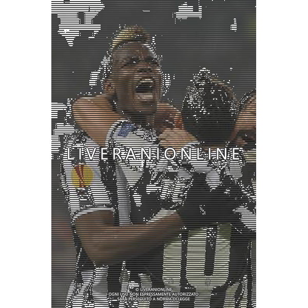 Juventus - Trabzonspor Uefa Europa League - sedicesimi di finale Federico Tardito/Agenzia Aldo Liverani Sas Nella foto esultanza Pogba AG ALDO LIVERANI SAS