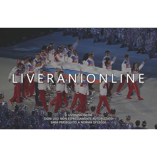 (140223) -- SOCHI, Feb. 23, 2014 () -- Members of Russian delegation parade into the stadium during the closing ceremony for the 22nd Winter Olympic Games in Sochi, Russia, Feb. 23, 2014. (/Wang Lili) ©photoshot/AGENZIA ALDO LIVERANI SAS - ITALY ONLY - Cerimonia di chiusura dei 22mi Giochi Olimpici Invernali Olimpiadi di Sochi, Russia 23 febbraio 2014