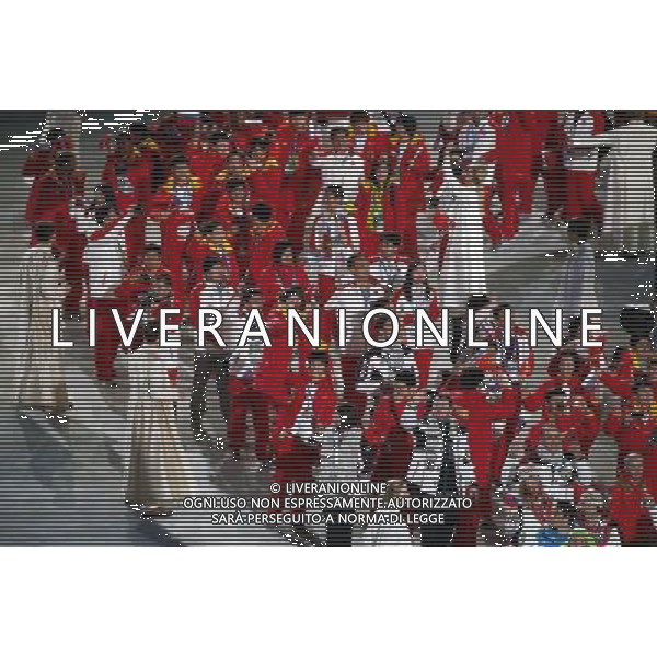 (140223) -- SOCHI, Feb. 23, 2014 () -- Members of Chinese delegation parade into the stadium during the closing ceremony for the 22nd Winter Olympic Games in Sochi, Russia, Feb. 23, 2014. (/Wang Lili) ©photoshot/AGENZIA ALDO LIVERANI SAS - ITALY ONLY - Cerimonia di chiusura dei 22mi Giochi Olimpici Invernali Olimpiadi di Sochi, Russia 23 febbraio 2014