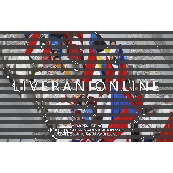 (140223) -- SOCHI, Feb. 23, 2014 () -- Members of different delegations parade into the stadium during the closing ceremony for the 22nd Winter Olympic Games in Sochi, Russia, Feb. 23, 2014. (/Wang Lili) ©photoshot/AGENZIA ALDO LIVERANI SAS - ITALY ONLY - Cerimonia di chiusura dei 22mi Giochi Olimpici Invernali Olimpiadi di Sochi, Russia 23 febbraio 2014
