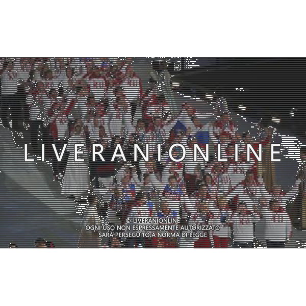 (140223) -- SOCHI, Feb. 23, 2014 () -- Members of Russian delegation parade into the stadium during the closing ceremony for the 22nd Winter Olympic Games in Sochi, Russia, Feb. 23, 2014. (/Wang Lili) ©photoshot/AGENZIA ALDO LIVERANI SAS - ITALY ONLY - Cerimonia di chiusura dei 22mi Giochi Olimpici Invernali Olimpiadi di Sochi, Russia 23 febbraio 2014