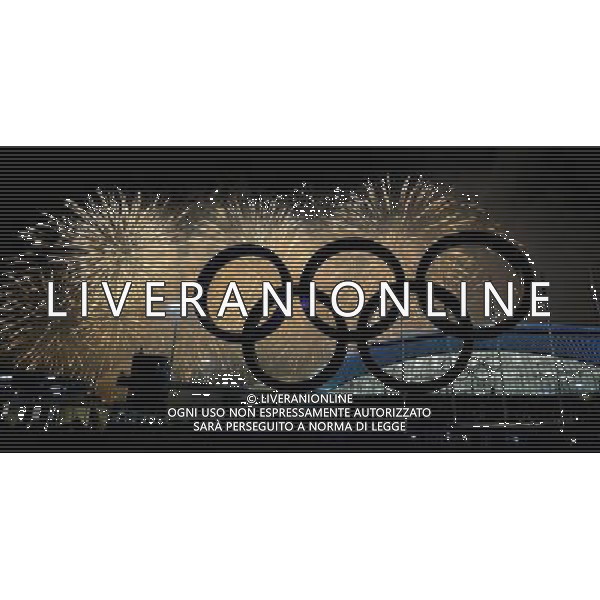 (140223) -- SOCHI, Feb. 23, 2014 () -- Fireworks explode at the end of the closing ceremony for the 22nd Winter Olympic Games in Sochi, Russia, Feb. 23, 2014. (/Wang Yuguo) ©photoshot/AGENZIA ALDO LIVERANI SAS - ITALY ONLY - Cerimonia di chiusura dei 22mi Giochi Olimpici Invernali Olimpiadi di Sochi, Russia 23 febbraio 2014