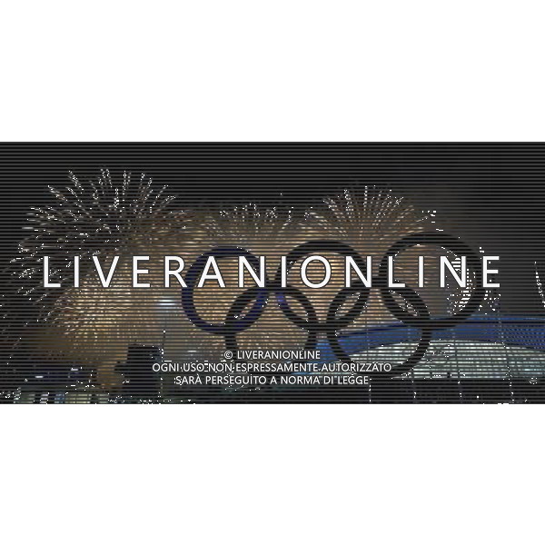(140223) -- SOCHI, Feb. 23, 2014 () -- Fireworks explode at the end of the closing ceremony for the 22nd Winter Olympic Games in Sochi, Russia, Feb. 23, 2014. (/Wang Yuguo) ©photoshot/AGENZIA ALDO LIVERANI SAS - ITALY ONLY - Cerimonia di chiusura dei 22mi Giochi Olimpici Invernali Olimpiadi di Sochi, Russia 23 febbraio 2014