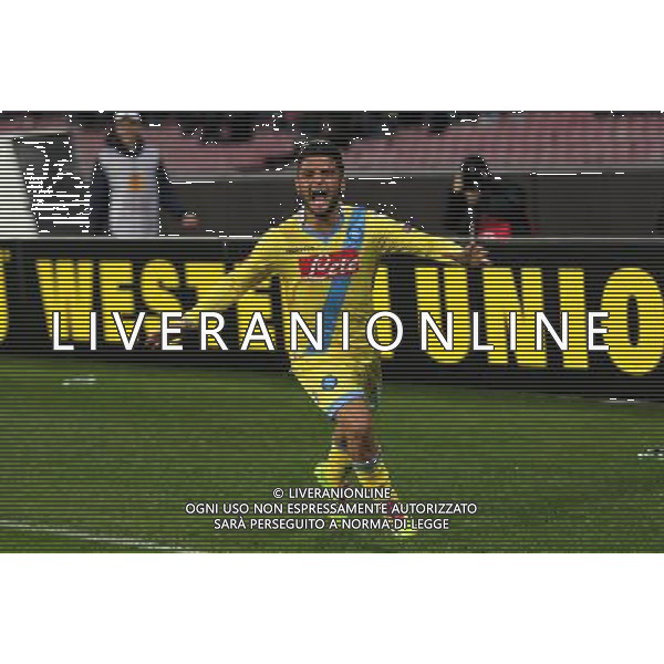 NAPOLI - SWANSEA EUEFA UROPA LEAGUE 27 FABBRAIO 2014 NELLA FOTO: ESULTANZA DOPO IL GOL DI INSIGNE ©MOSCA/AGENZIA ALDO LIVERANI SAS
