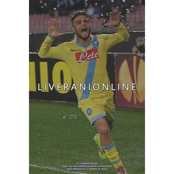 NAPOLI - SWANSEA EUEFA UROPA LEAGUE 27 FABBRAIO 2014 NELLA FOTO: ESULTANZA DOPO IL GOL DI INSIGNE ©MOSCA/AGENZIA ALDO LIVERANI SAS