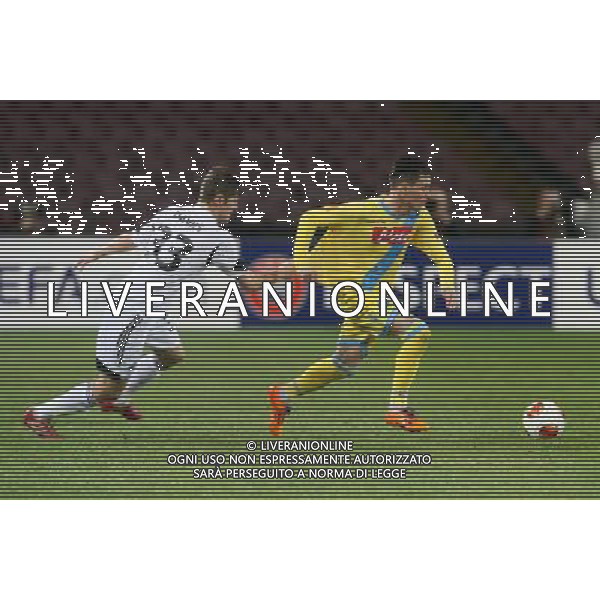 NAPOLI, SWANSEA EUROPA LEAGUE 28 -02-2014 NELLA FOTO: CALLEJON, DAVIES FOTO MOSCA- AG.LIVERANI