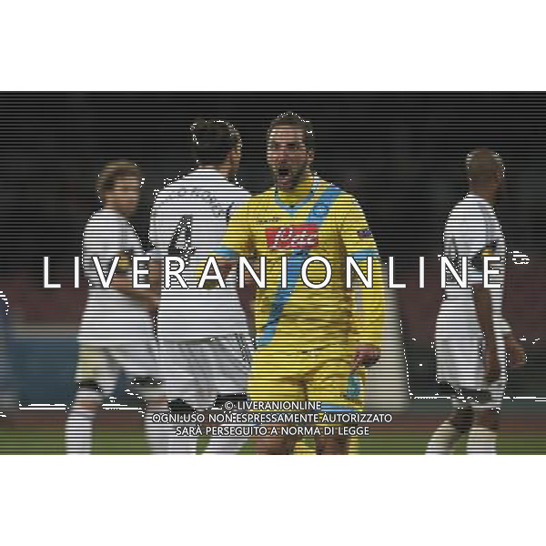 NAPOLI, SWANSEA EUROPA LEAGUE 27-02-2014 NELLA FOTO: ESULTANZA HIGUIAN FOTO MOSCA- AG.LIVERANI