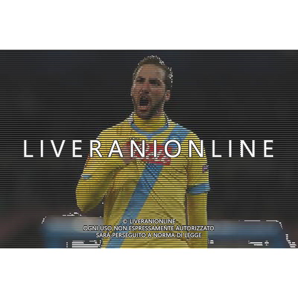 NAPOLI, SWANSEA EUROPA LEAGUE 27-02-2014 NELLA FOTO: ESULTANZA HIGUIAN FOTO MOSCA- AG.LIVERANI