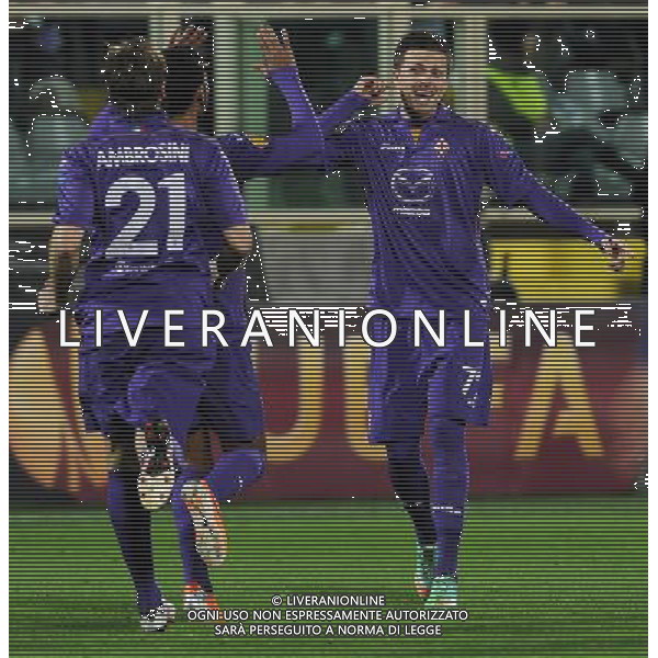 UEFA Europa League 2013/2014 Sedicesimi di Finale Ritorno Firenze - 27.02.2014 Fiorentina-Esbjerg Nella Foto:ilicic esulta /Ph.Vitez-Ag. Aldo Liverani