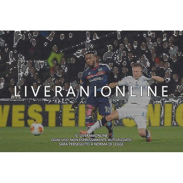 Evgeniy Zubeiko / Alexandre Lacazette - 27.02.2014 - Lyon / Tchernomorets Odessa - Ligue Europa 2013/2014 Photo : Jean Paul Thomas / Icon Sport *** Local Caption *** AG ALDO LIVERANI SAS ONLY ITALY *** Local Caption *** AG ALDO LIVERANI SAS ONLY ITALY