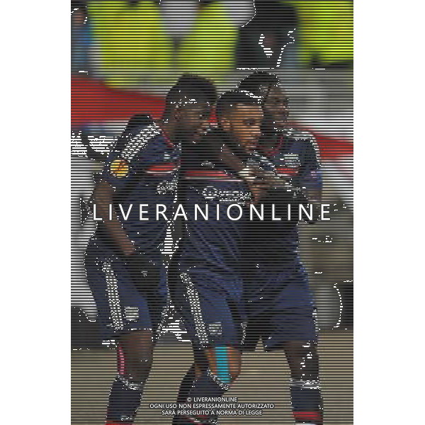 Samuel Umtiti / Bafetimbi Gomis / Alexandre Lacazette - 27.02.2014 - Lyon / Tchernomorets Odessa - Ligue Europa 2013/2014 Photo : Jean Paul Thomas / Icon Sport *** Local Caption *** AG ALDO LIVERANI SAS ONLY ITALY *** Local Caption *** AG ALDO LIVERANI SAS ONLY ITALY