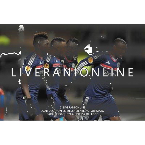 Samuel Umtiti / Bafetimbi Gomis / Alexandre Lacazette - 27.02.2014 - Lyon / Tchernomorets Odessa - Ligue Europa 2013/2014 Photo : Jean Paul Thomas / Icon Sport *** Local Caption *** AG ALDO LIVERANI SAS ONLY ITALY *** Local Caption *** AG ALDO LIVERANI SAS ONLY ITALY