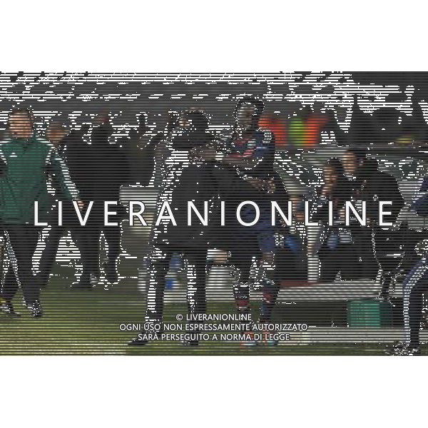 Remi GARDE / Bafetimbi GOMIS - 27.02.2014 - Lyon / Tchernomorets Odessa - Ligue Europa 2013/2014 Photo : Jean Paul Thomas / Icon Sport AG ALDO LIVERANI SAS ONLY ITALY