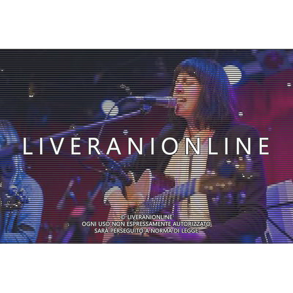 Emma Richardson, bassist and vocals with Band of Skulls performs at their acoustic set in Madame JoJo\'s, London, on the first 2014 tour date ***EXCLUSIVE*** AG ALDO LIVERANI SAS ONLY ITALY