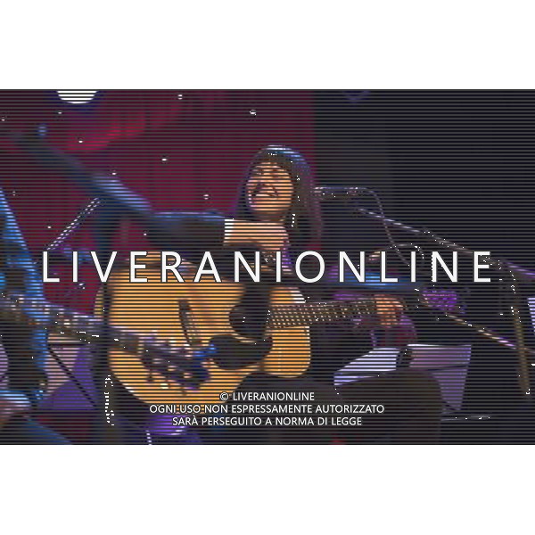 Emma Richardson, bassist and vocals with Band of Skulls performs at their acoustic set in Madame JoJo\'s, London, on the first 2014 tour date ***EXCLUSIVE*** AG ALDO LIVERANI SAS ONLY ITALY