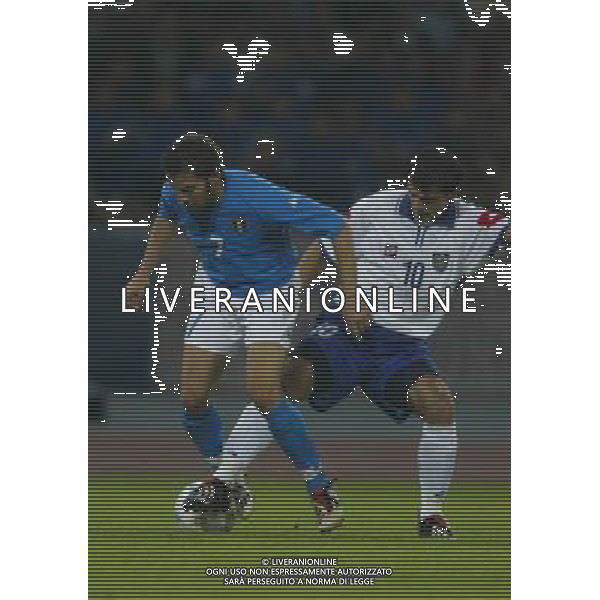 napoli 12/10/2002 italia - jugoslavia nella foto del piero e novakovic agenzia aldo liverani