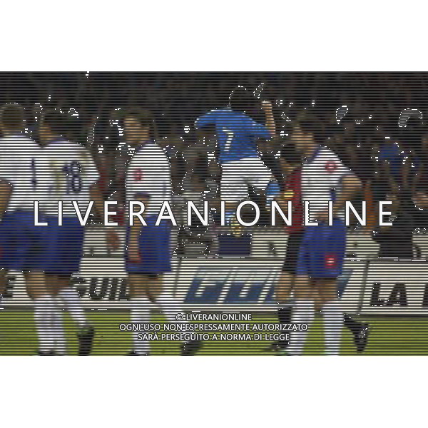 napoli 12/10/2002 italia - jugoslavia nella foto esultanza del piero agenzia aldo liverani