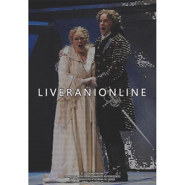 (140228) -- VANCOUVER, Feb. 28, 2014 () -- Actors of Vancouver Opera perform during a full dress rehearsal of Mozart\'s \'Don Giovanni\' ahead of Saturday premier at Queen Elizabeth Theatre in Vancouver, Canada, on Feb. 27, 2014. (/Sergei Bachlakov) AG ALDO LIVERANI SAS ONLY ITALY