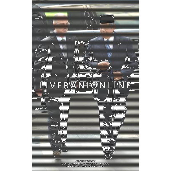 (140228) -- JAKARTA, Feb. 28, 2014 () -- Indonesian president Susilo Bambang Yudhoyono (R) welcomes Palestinian prime minister Rami Hamdallah during the latter\'s visit at the presidential palace in Jakarta, Indonesia, Feb. 28, 2014. (/Agung Kuncahya B.) AG ALDO LIVERANI SAS ONLY ITALY